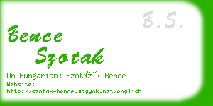 bence szotak business card